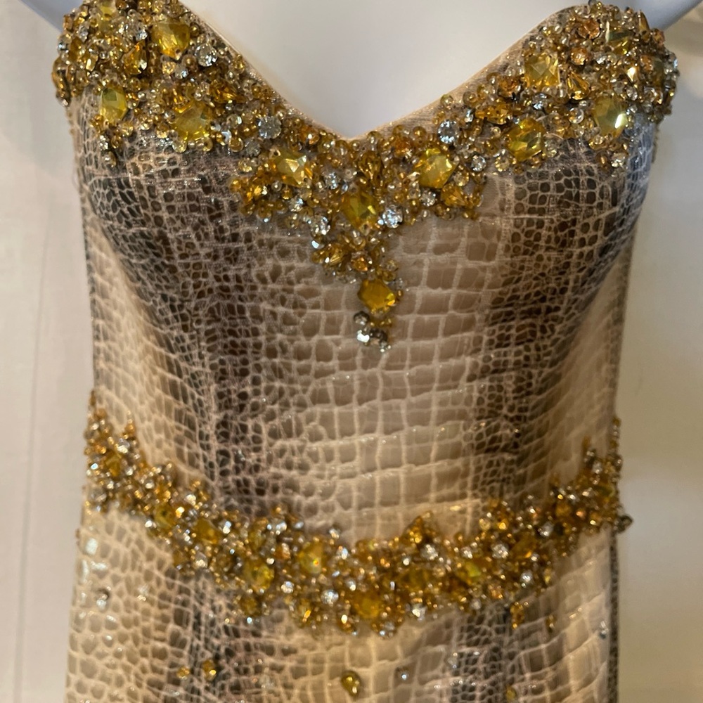 Formal/Prom Gold Embellished Dress